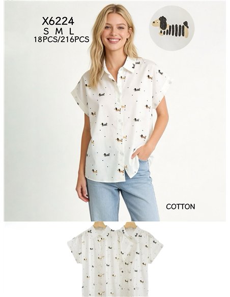 Camisa estampada de perros salchicha