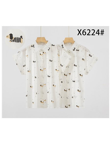 Camisa estampada de perros salchicha