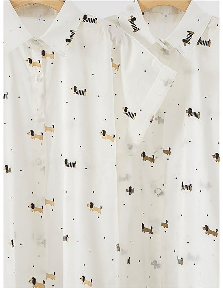 Camisa estampada de perros salchicha