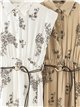 Robe chemise midi à fleurs avec ceinture