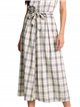 Falda midi cuadros con lazada