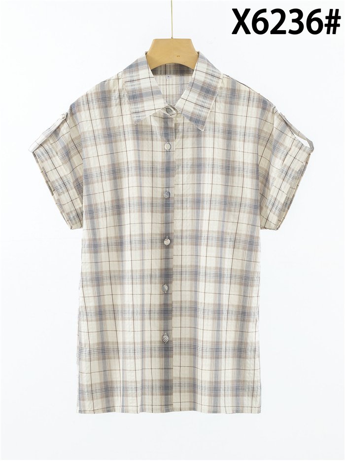 Camisa cuadros manga corta