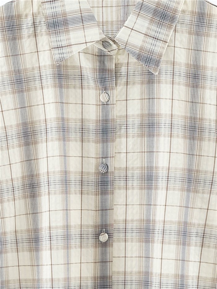 Camisa cuadros manga corta