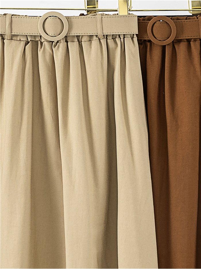 Falda midi con cinturón