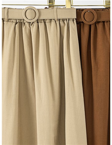 Falda midi con cinturón