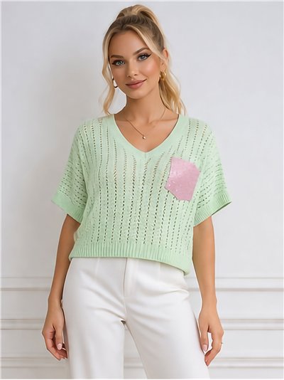 Sparkle open-knit sweater