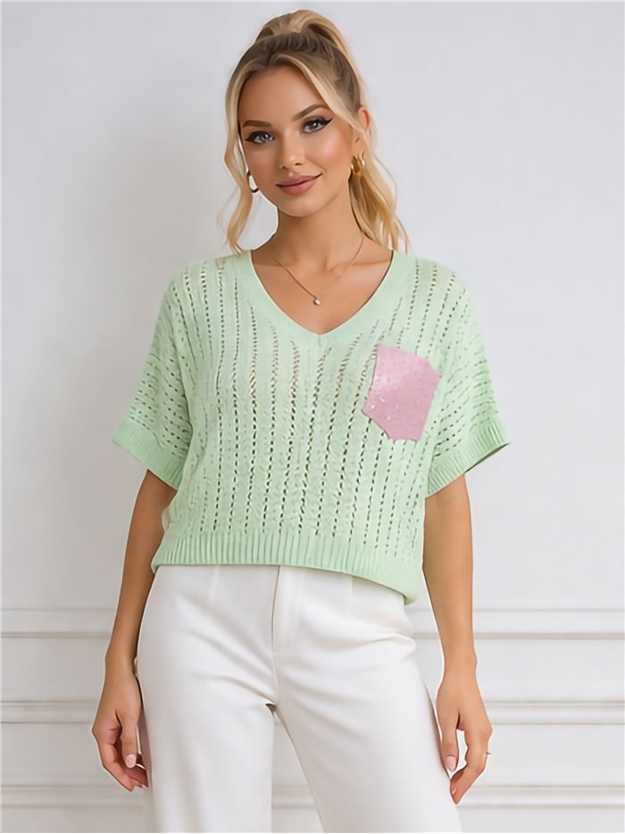 Sparkle open-knit sweater