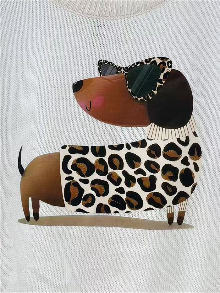 Dachshund charm knit top