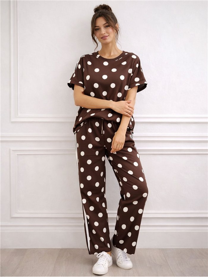 ensemble sweat-shirt et pantalon à pois