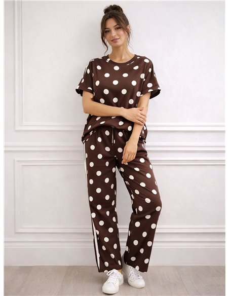 ensemble sweat-shirt et pantalon à pois