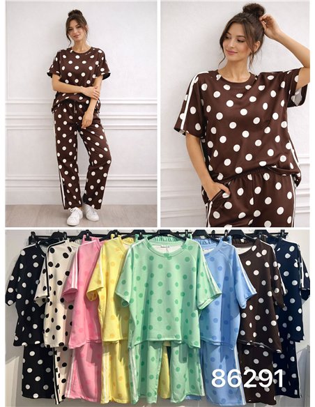 ensemble sweat-shirt et pantalon à pois