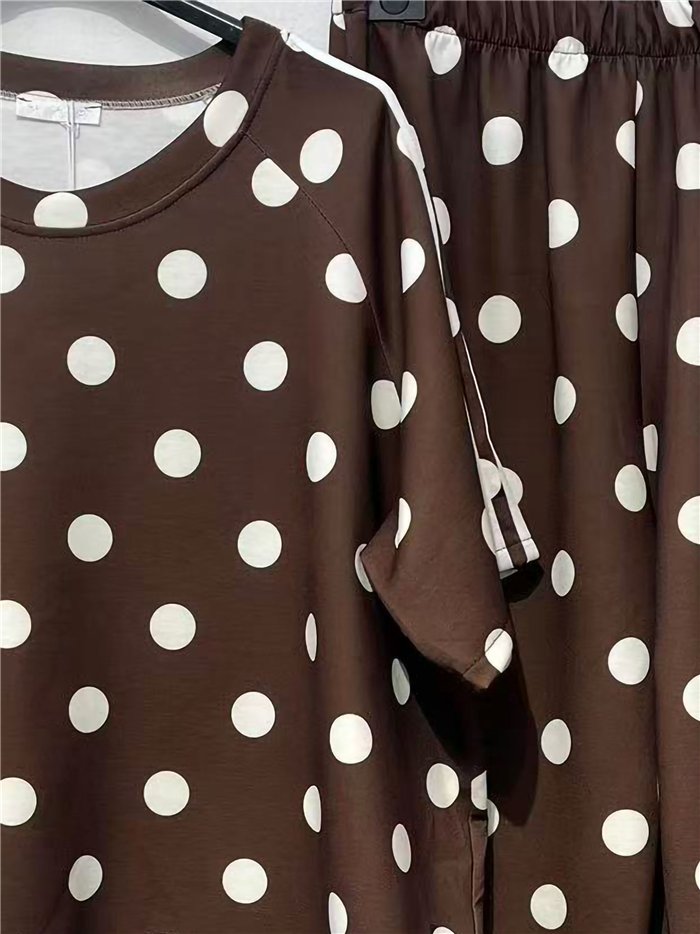 ensemble sweat-shirt et pantalon à pois