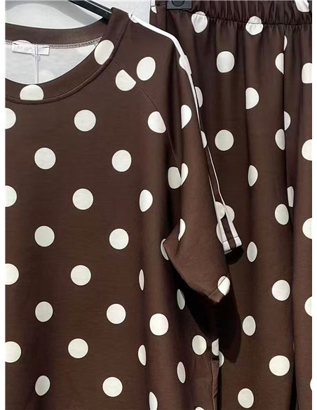 ensemble sweat-shirt et pantalon à pois