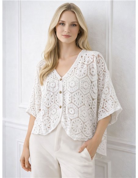 Chaqueta corta de crochet