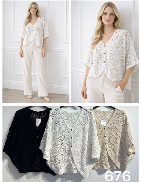 Chaqueta corta de crochet