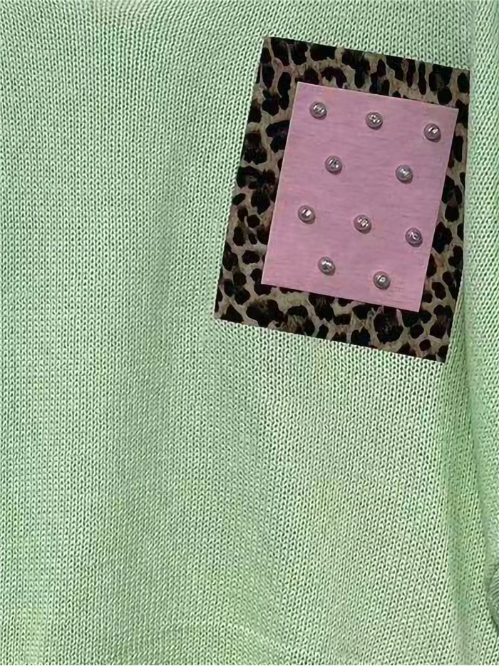 Animal print knit top