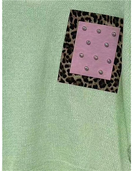 Animal print knit top