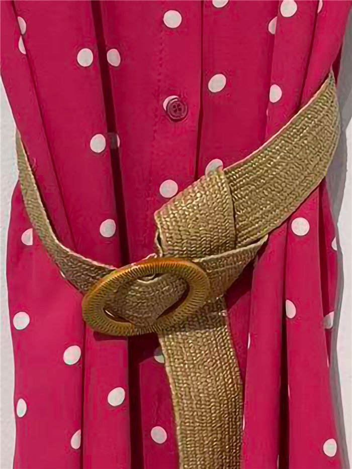 Vestido corto camisero de lunares con cinturón