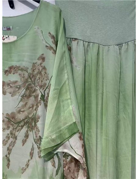 Ensemble blouse longue et pantalon en mousseline à imprimé floral