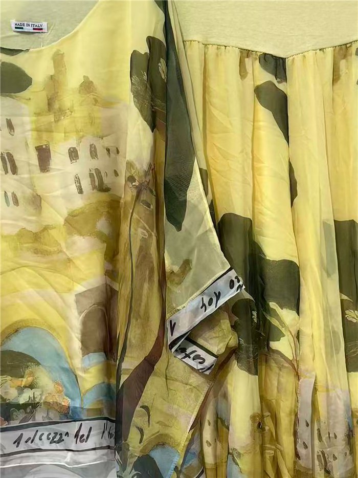 Ensemble blouse longue en mousseline à imprimé paysage et pantalon