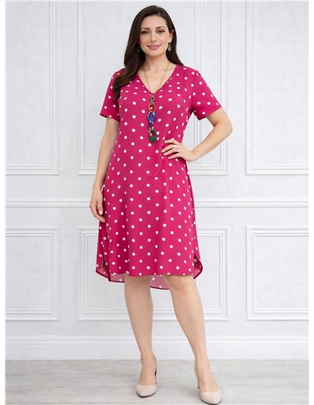 Abito corto a pois con collana