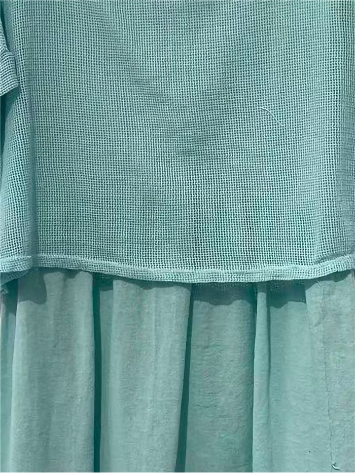 Vestido liso efecto doble