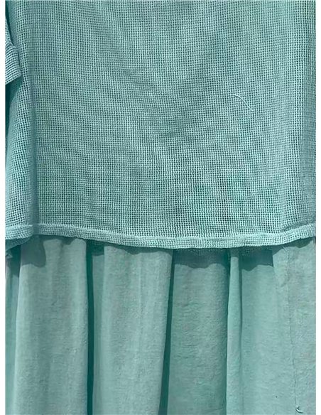 Vestido liso efecto doble