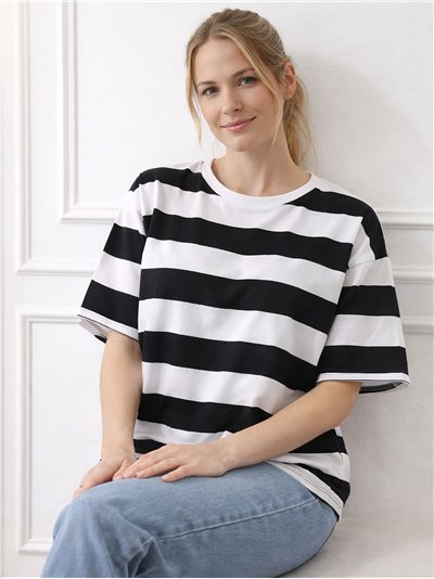 Camiseta amplia rayas anchas