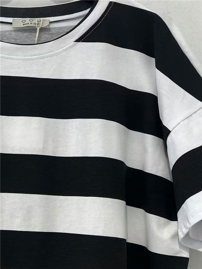 Camiseta amplia rayas anchas