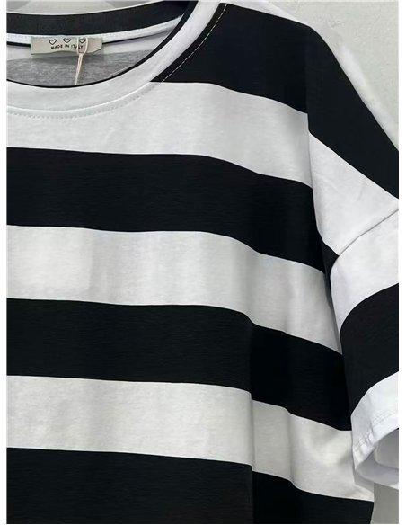 Camiseta amplia rayas anchas