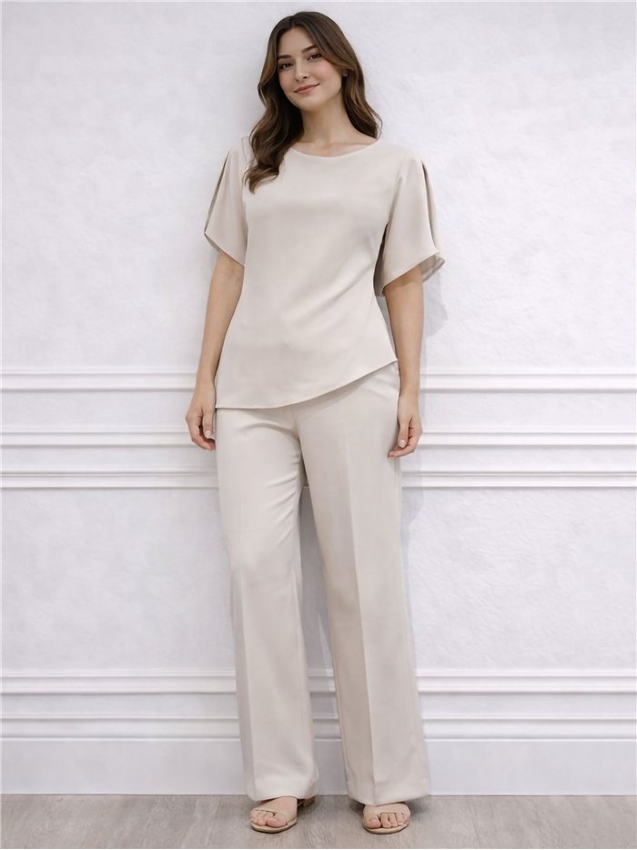 Asymmetrisches Blusen- und Hosen-Set