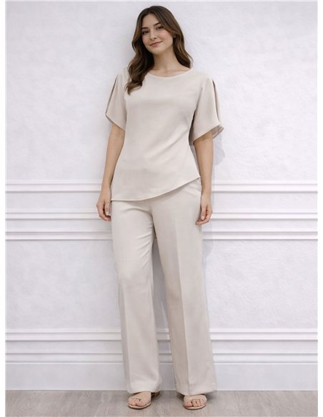 Asymmetrisches Blusen- und Hosen-Set