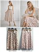 Ditsy floral belt midi skirt