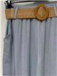 Pantaloni palazzo con cintura in rafia