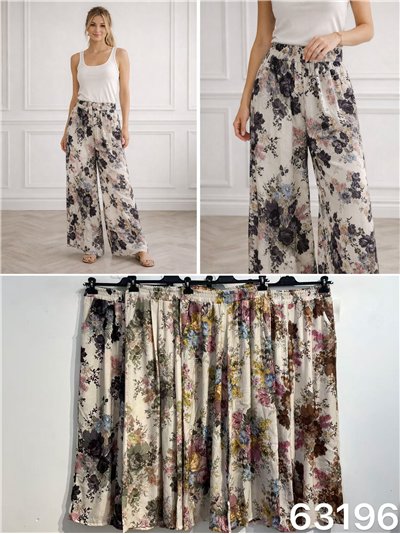 Romantici pantaloni a gamba larga con stampa floreale 2