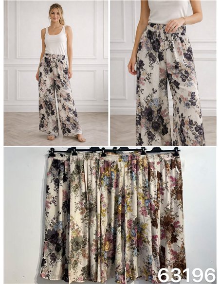 Romantici pantaloni a gamba larga con stampa floreale