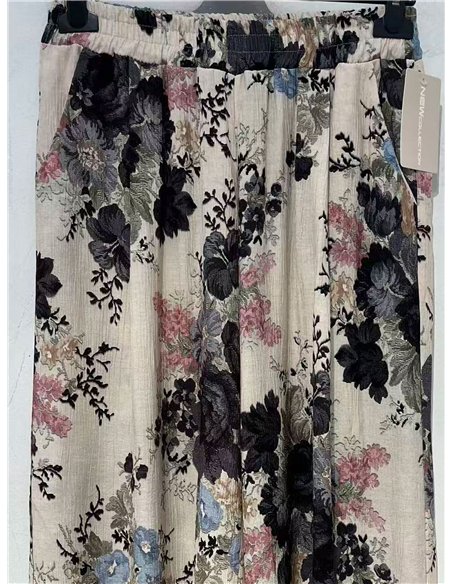 Romantici pantaloni a gamba larga con stampa floreale
