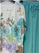 Conjunto de blusa e calça com estampa floral