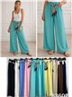 Fluid palazzo trousers with scarf belt