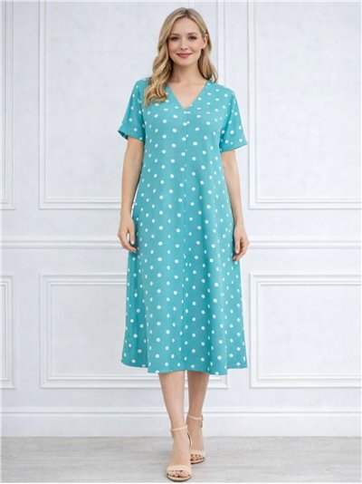 Vestido midi unares cuello pico