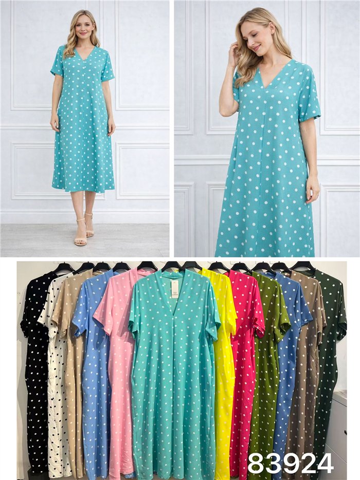 Vestido midi unares cuello pico