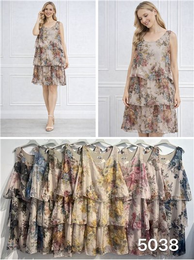 Vestido floral de gasa doble capa 2