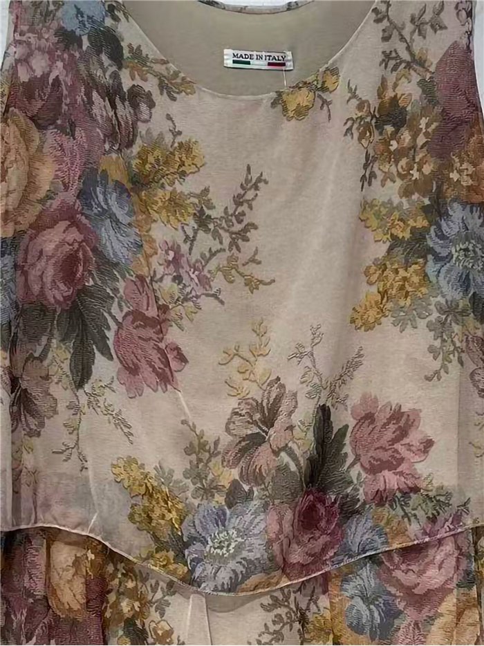 Vestido floral de gasa doble capa