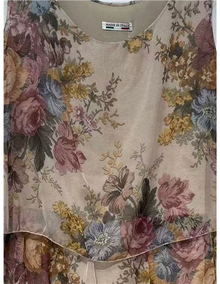 Vestido floral de gasa doble capa