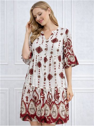 Bedrucktes Boho-Midikleid