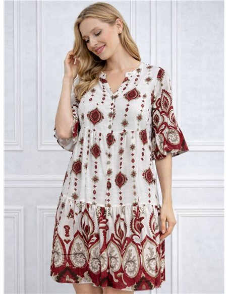 Bedrucktes Boho-Midikleid