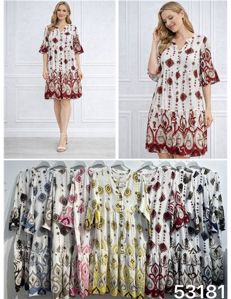 Bedrucktes Boho-Midikleid