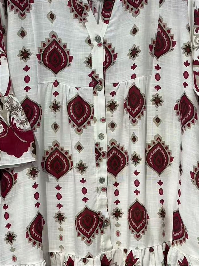 Bedrucktes Boho-Midikleid