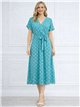Vestido midi cruzado lunares con lazada