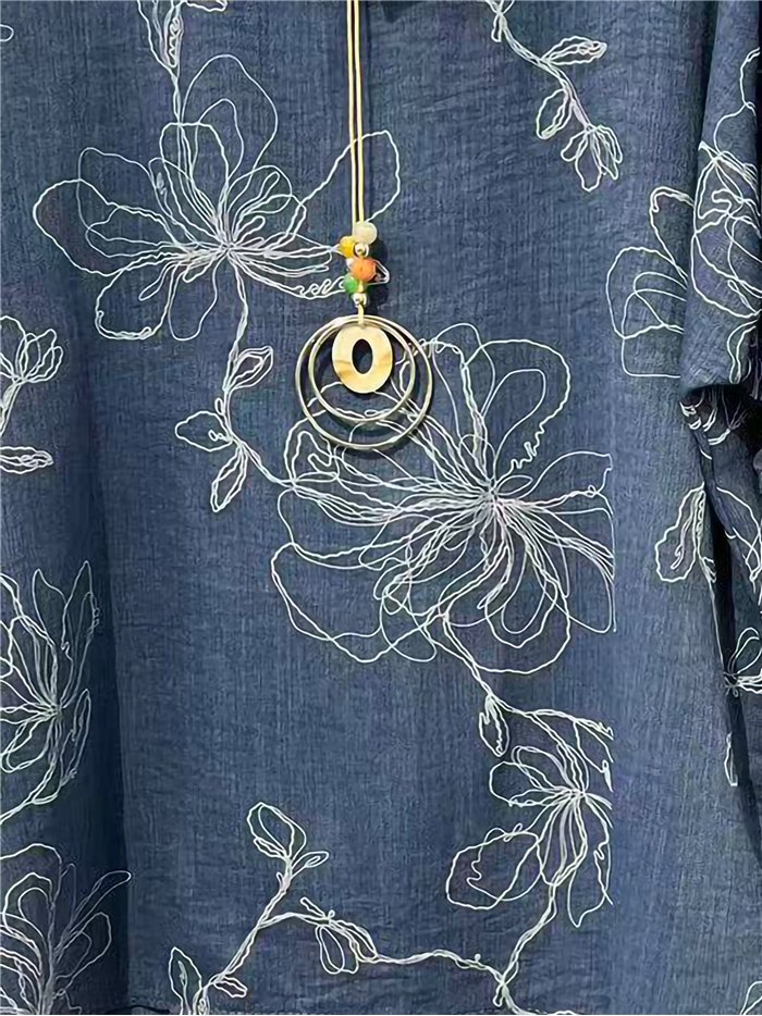 Conjunto blusa amplia floral y pantalón